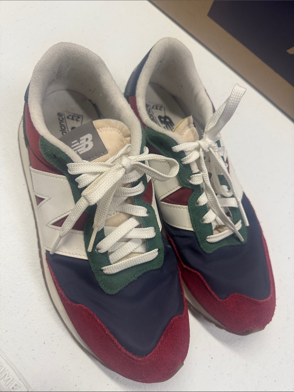 New Balance Men's Sneakers in Navy, Burgundy & Green